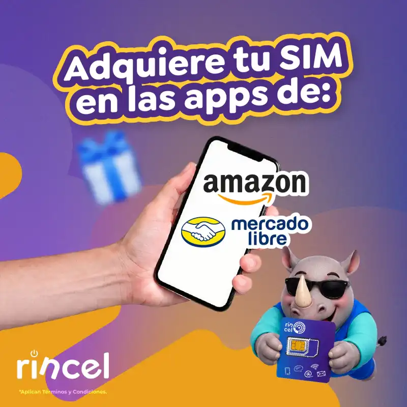 Adquiere tu SIM en las apps de Amazon y Mercado Libre